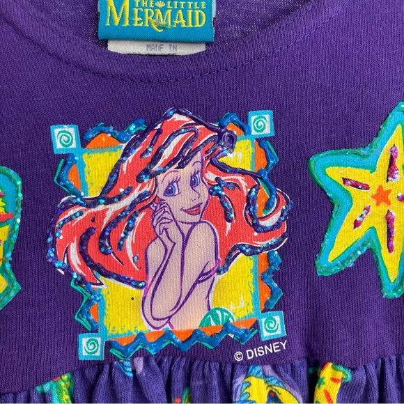 NWT Vintage Disney's The Little Mermaid dress purple 1990’s Y2K size 2T Rare - Picture 8 of 12